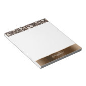 Braun Creme Herzen Band   Notizblock (angewinkelt)