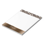 Braun Creme Herzen Band   Notizblock (Rotiert)