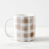 Braun Creme Kariert Streifen Baum Kaffeetasse (Links)