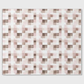 Braun Creme Pink Quadrate Geburtstag Geschenkpapier (Flach)