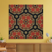 Braun, Creme Retro Art Nahtlose Muster Leinwand (Insitu (Wohnzimmer))