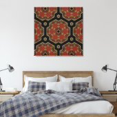 Braun, Creme Retro Art Nahtlose Muster Leinwand (Insitu (Schlafzimmer))