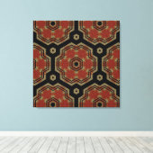 Braun, Creme Retro Art Nahtlose Muster Leinwand (Insitu (Holzboden))