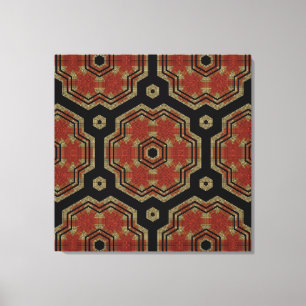 Braun, Creme Retro Art Nahtlose Muster Leinwand