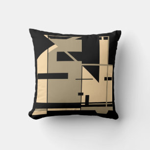 Braun Creme Schwarz Fette Geometrische Mosaik Abst Kissen