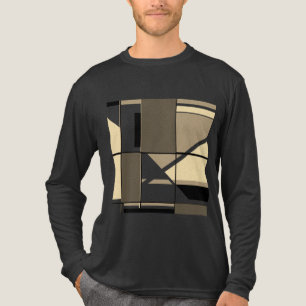 Braun Creme Taupe MCM Geometrisches Abstrakt Tri-Blend Shirt