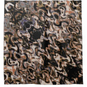 Braun, Creme und Abstraktes Reptilienmuster Duschvorhang (Vorderseite)