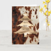 Braun Creme Western Rindsleder Weihnachten Karte (Gelbe Blume)