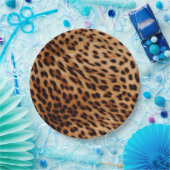 Braun-cremefarbenes Leopardenmuster Pappteller (Party)