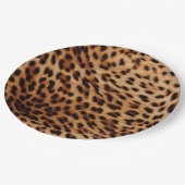 Braun-cremefarbenes Leopardenmuster Pappteller (Schrägansicht)