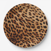 Braun-cremefarbenes Leopardenmuster Pappteller (Vorderseite)