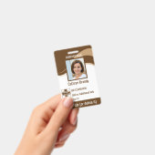 Braun Custom Employee Security Id, Logo, Bar Code Ausweis (Handheld)