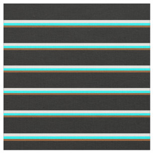 Braun, Cyan, Minzcreme und schwarzes Muster Stoff