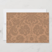 Braun Damask Brautdusche Einladungen (Rückseite)