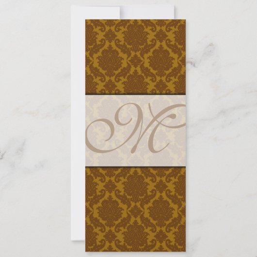 Braun Damask Einladung (Rückseite)