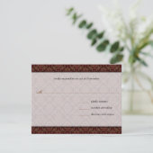 Braun Damask Einladung (Stehend Vorderseite)
