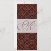 Braun Damask Einladung (Rückseite)