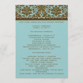 Braun Damask Hochzeitsprogramm Programm (Vorderseite)
