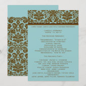 Braun Damask Hochzeitsprogramm Programm (Vorne/Hinten)