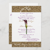 Braun Damask Wedding Inv. Einladung (Vorne/Hinten)