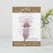 Braun Damask Wedding Inv. Einladung (Stehend Vorderseite)