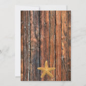 Braun der Starfish-Filetarbeits-Strand-hölzernes Einladung (Rückseite)