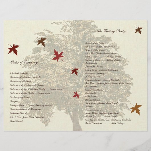 Braun-Eichenbaum-Hochzeitsprogramm (Rückseite)