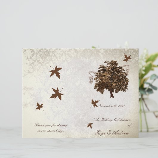 Braun-Eichenbaum-Hochzeitsprogramm (Stehend Vorderseite)