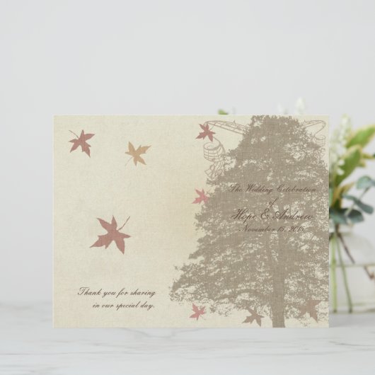 Braun-Eichenbaum-Hochzeitsprogramm (Stehend Vorderseite)