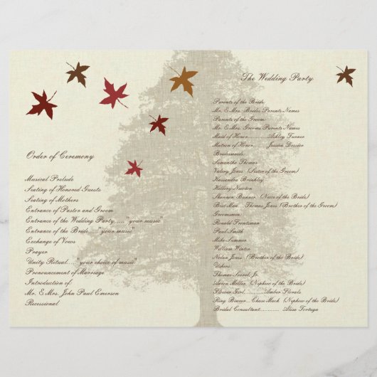 Braun-Eichenbaum-Hochzeitsprogramm (Rückseite)