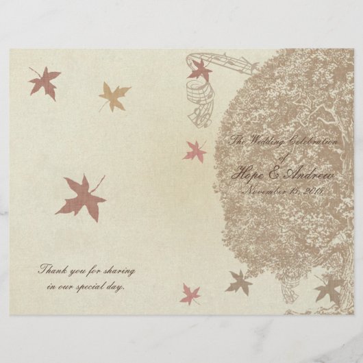 Braun-Eichenbaum-Hochzeitsprogramm (Vorderseite)