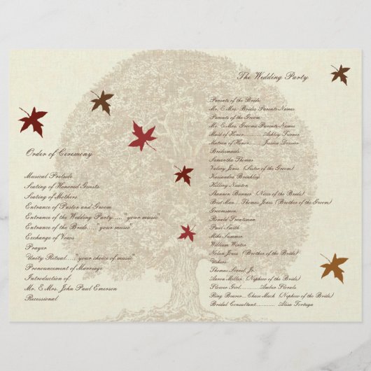 Braun-Eichenbaum-Hochzeitsprogramm (Rückseite)
