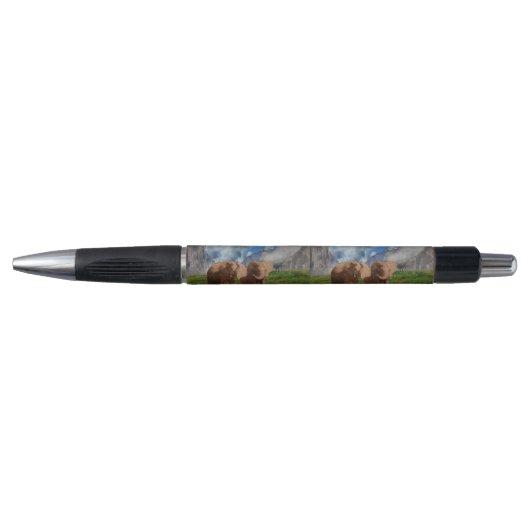 Braun-Elefant-Duo-Ölfarbe, Pen Kugelschreiber (Vorderseite)