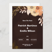 Braun Elegant Hochzeitseinladung Einladung (Vorne/Hinten)
