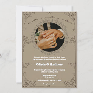 Braun Elegant Hochzeitseinladung Einladung