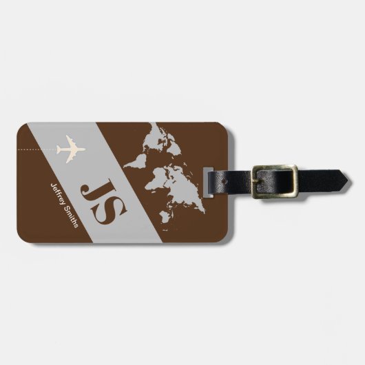 Braun Elegant & Modern Aero Travel Gepäckanhänger (Vorderseite horizontal)