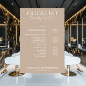 Braun, elegant, Salon-Preisliste Poster