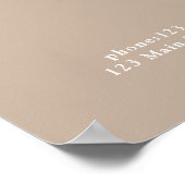 Braun, elegant, Salon-Preisliste Poster (Ecke)