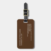 Braun Elegant Schlicht Beruflich Moderne Gepäckanhänger (Vorderseite vertikal)
