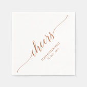 Braun Elegant Stilvolle Briefe Cheers Event Serviette (Vorderseite)