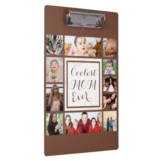 Braun Elegante Coolste Mama je Fotomaterial Klemmbrett (Rechts)