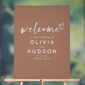 Braun Elegante Minimalistisch Hochzeit Willkommen Acrylschild (Neutral)