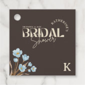 Braun Elegantes blaues Wasser Brautparty Geschenkanhänger (Vorderseite)