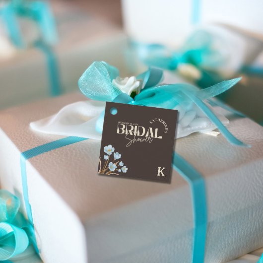 Braun Elegantes blaues Wasser Brautparty Geschenkanhänger