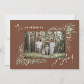 Braun elegantes botanisches Foto Feiertagskarte (Vorderseite)