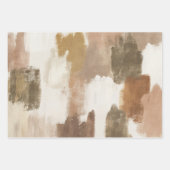 Braun Elfenbein Beige Creme Abstract Geschenkpapier Set (Vorderseite)