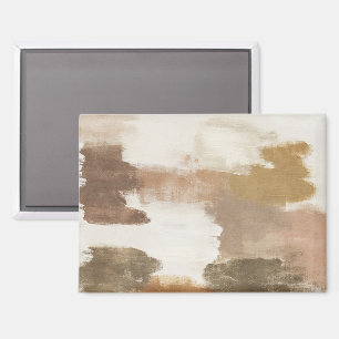 Braun Elfenbein Beige Creme Abstract Magnet