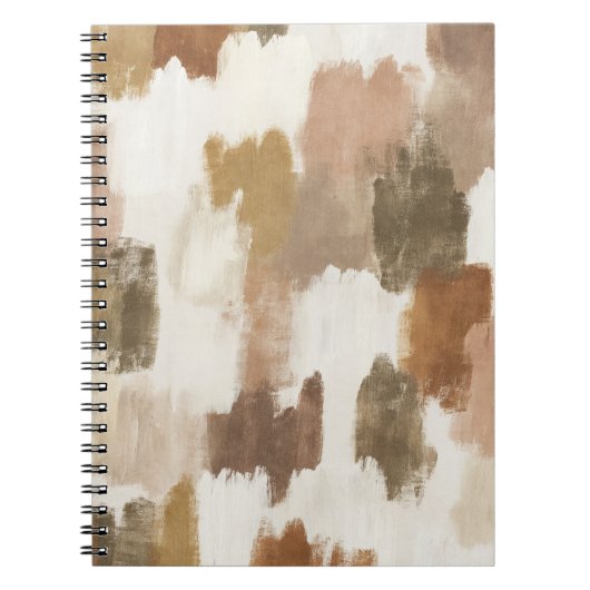Braun Elfenbein Beige Creme Abstract Notizblock (Vorderseite)