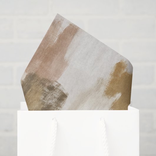 Braun Elfenbein Beige Creme Abstract Seidenpapier (Geschenktüte)