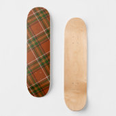 Braun-Erdbraunes Karomuster  Skateboard (Vorderseite)